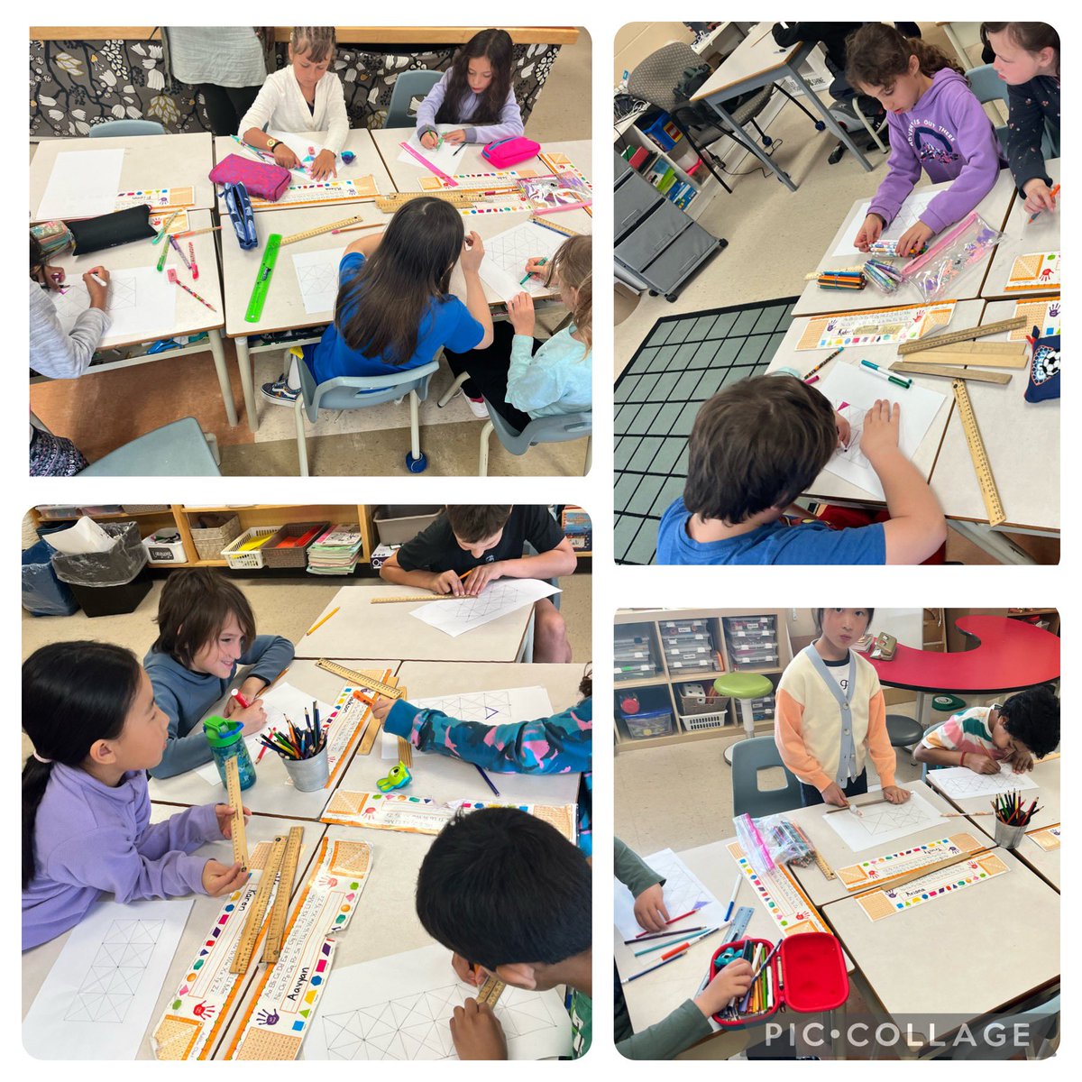 Today we explored geometric patterns in Islamic Art with artist Faten Trabelsi. This was a challenge and so much fun! We were measuring, drawing shapes and finding patterns. What a great way to connect math and art 💕. #ocsbArts #ocsbMath