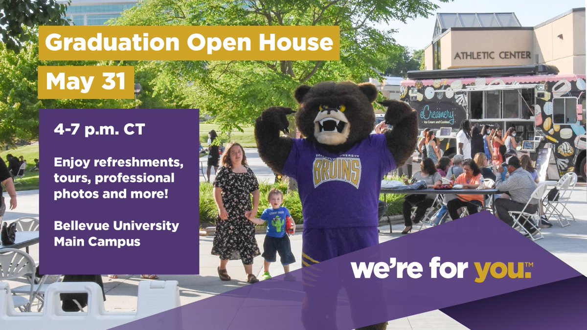 Join us for Graduation Open House! Be sure to complete your RSVP by May 24: bellevue.edu/student-suppor…
