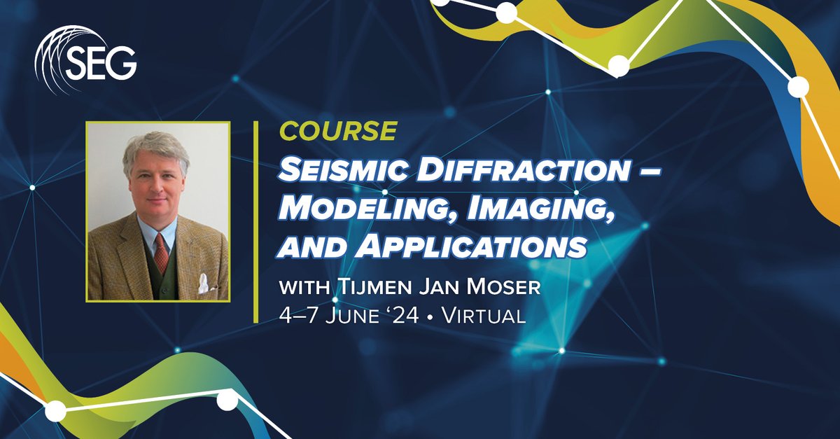 SEG_org's tweet image. The imaging of #seismic #diffraction is a rapidly emerging technology. The course will cover both the forward and inverse problems. 

Two days duration virtual course at intermediate level. Instructor: Tijmen Jan Moser.

Registration &amp;amp; course outline: go.seg.org/48xXwPS
#SEG