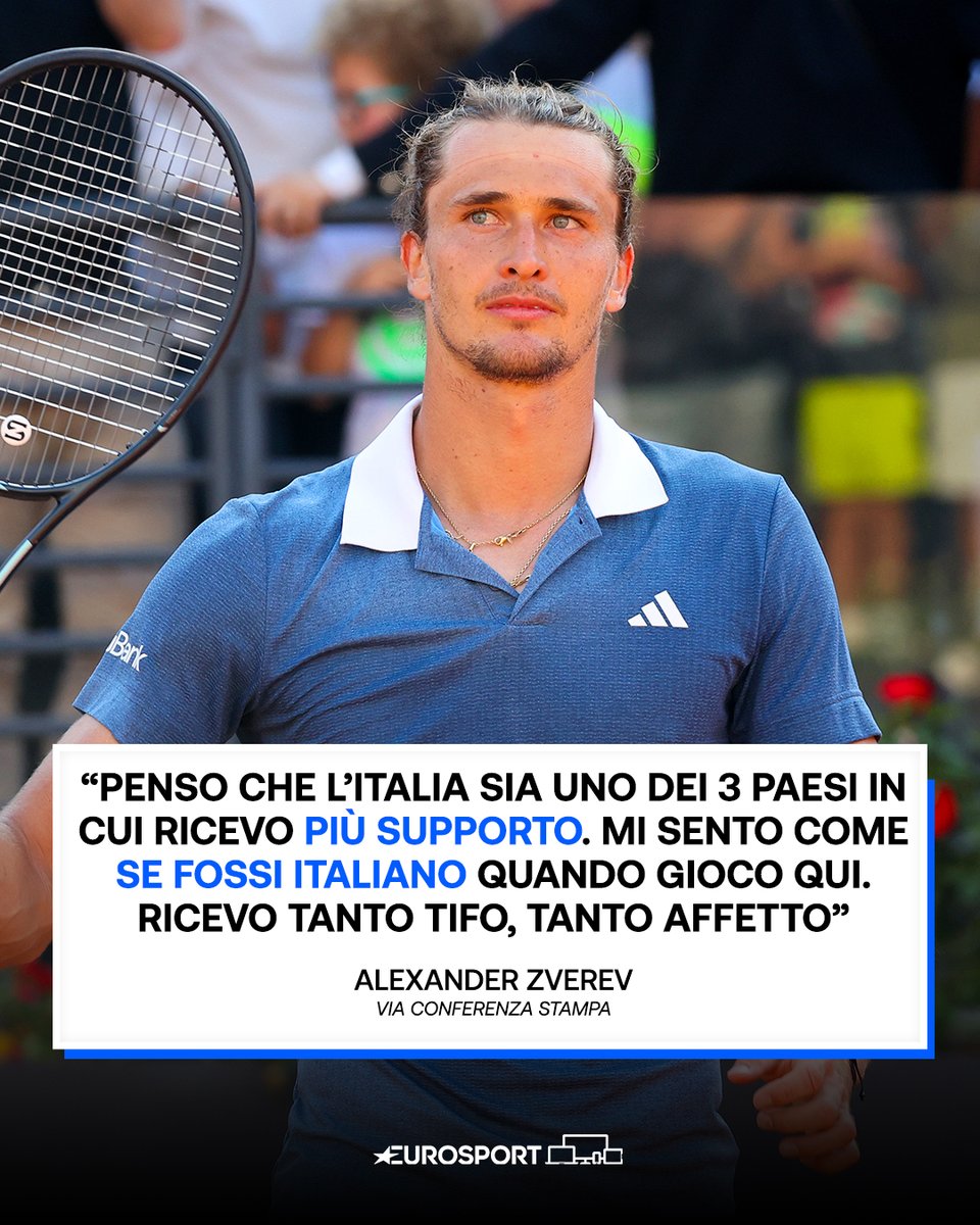 'Mi sento italiano quando gioco qui' 🗣️

Alexander #Zverev ama il pubblico italiano e sembra essere ricambiato 🇮🇹🫂

#EurosportTENNIS #IBI24