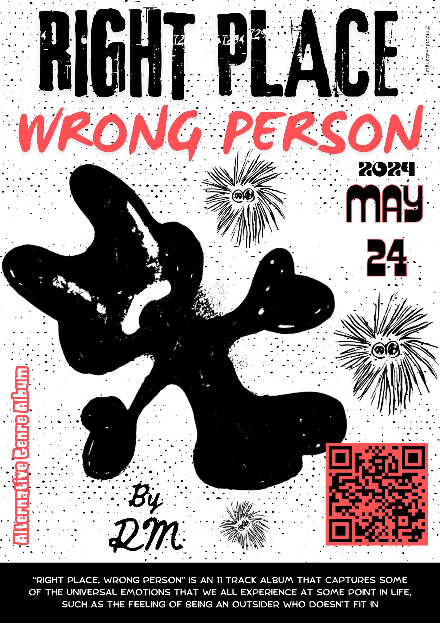 JPFC上映記念ポスター RM Right Place Wrong Person BTS JAPAN OFFICIAL MOBILE