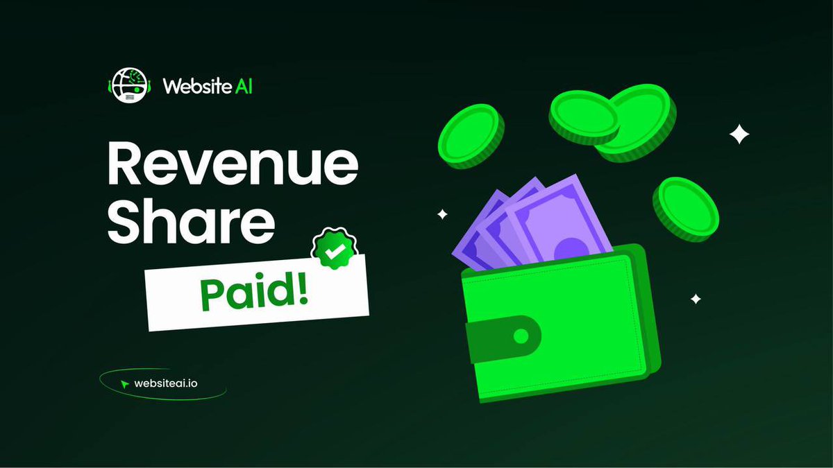 WebsiteAI_ERC's tweet photo. 🤖 $WEBAI Revenue Share Paid
94 of our Premium Verified Addresses received payment.
Total: 0.6759 ETH ($2,081)
https://t.co/PGZCIcNrkd
$WEBAI | https://t.co/Esqm8iqYza
#WEBAI #WebsiteAI #WebDevelopment #ERC20 https://t.co/MACIg55sXA