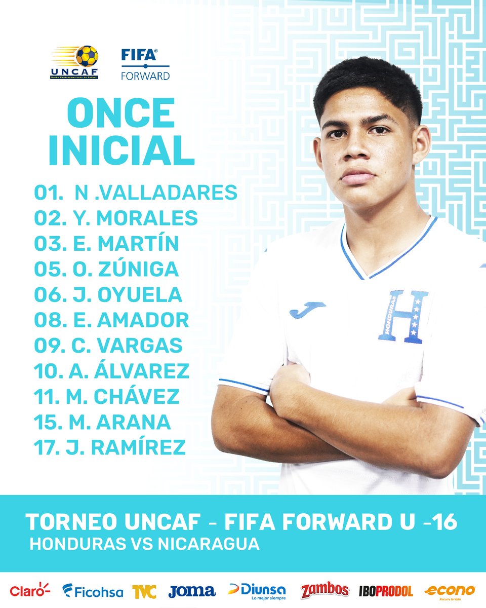 Así salen a la cancha los cipotes de la H U-16 🇭🇳 para enfrentarse a la selección de Nicaragua 🇳🇮 en el Torneo UNCAF - FIFA FORWARD ⚽

#VamosHonduras #UnidosPorLaH #FFH