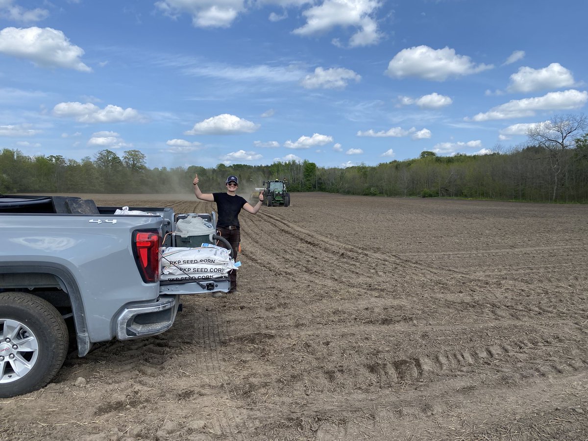 Squeezed in another corn plot before the rain!  Thanks Taylor and Garnet!  <a href="/PioneerSeedsCA/">Pioneer Seeds Canada</a>