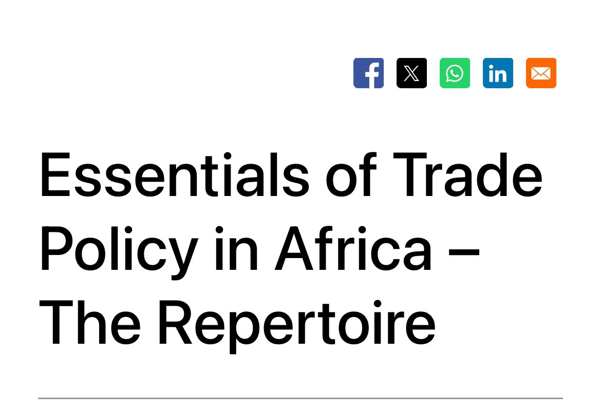 “Smart trade policy..:now require facilitative approaches: participatory discovery with industry & govt working jointly, trade facilitation measures within & beyond national borders, generation of & trade in intangibles…complemented by industrial policy” afronomicslaw.org/category/analy…
