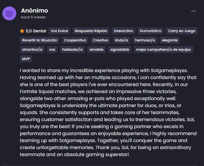 solgameplayss's tweet image. This has been one of the most beautiful and motivating reviews that have left me, it makes me cry and feel so encouraged to continue offering services that make people feel special and accompanied, I want to be the best epal for you &amp;lt;3
#epal #epalgg #egirl #egirls #fortnite