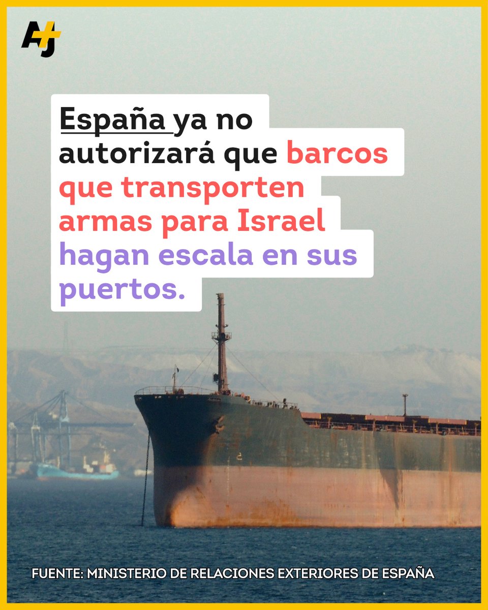 El ministro de Relaciones Exteriores de España, José Manuel Albares, dijo que la nueva política española con respecto a las embarcaciones cargadas con armas y que quieran hacer una escala en los puertos de España, será negar la autorización.