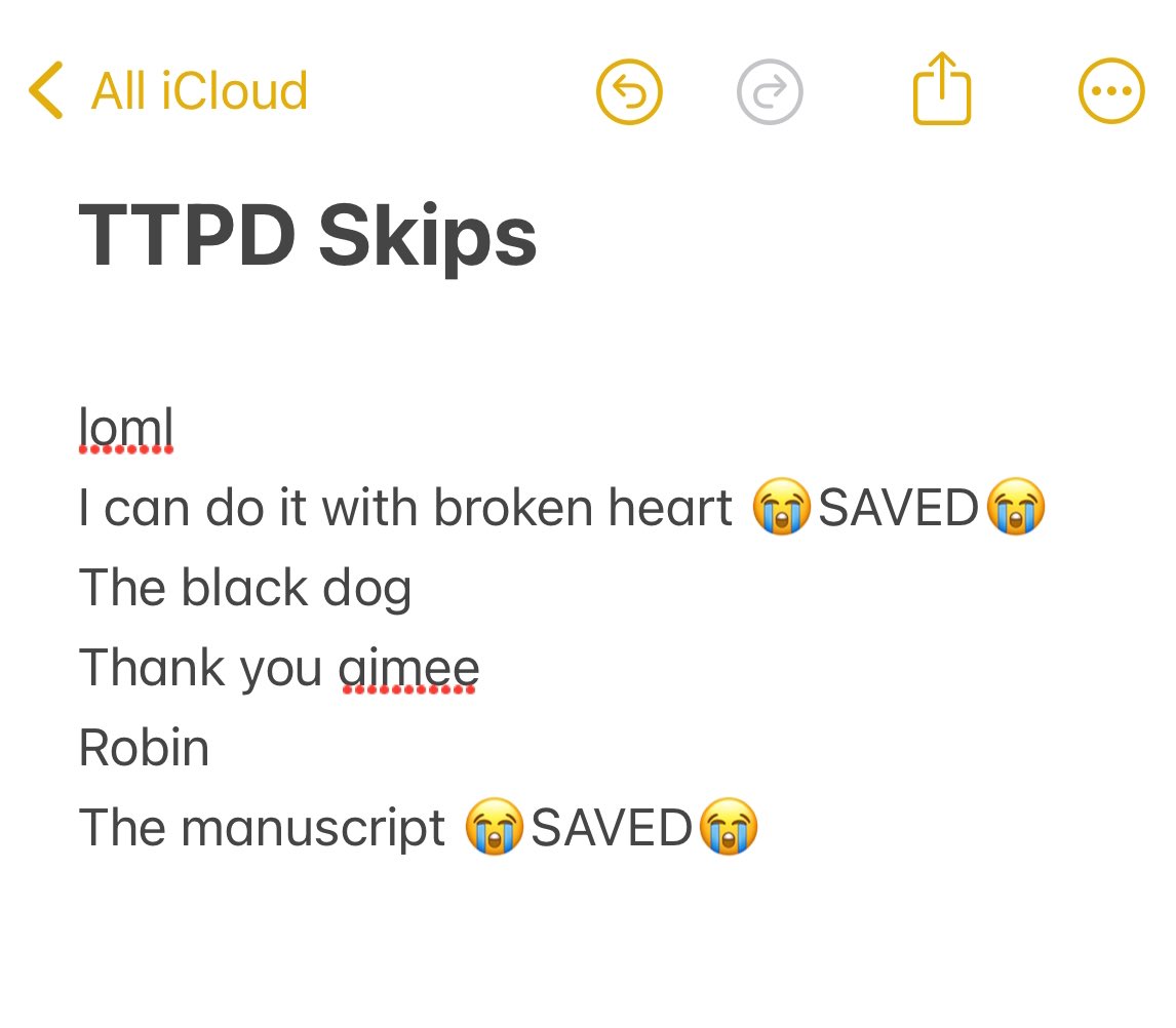 The manuscript is no longer a skip. 2 of my 6 skips have now been SAVED😭
