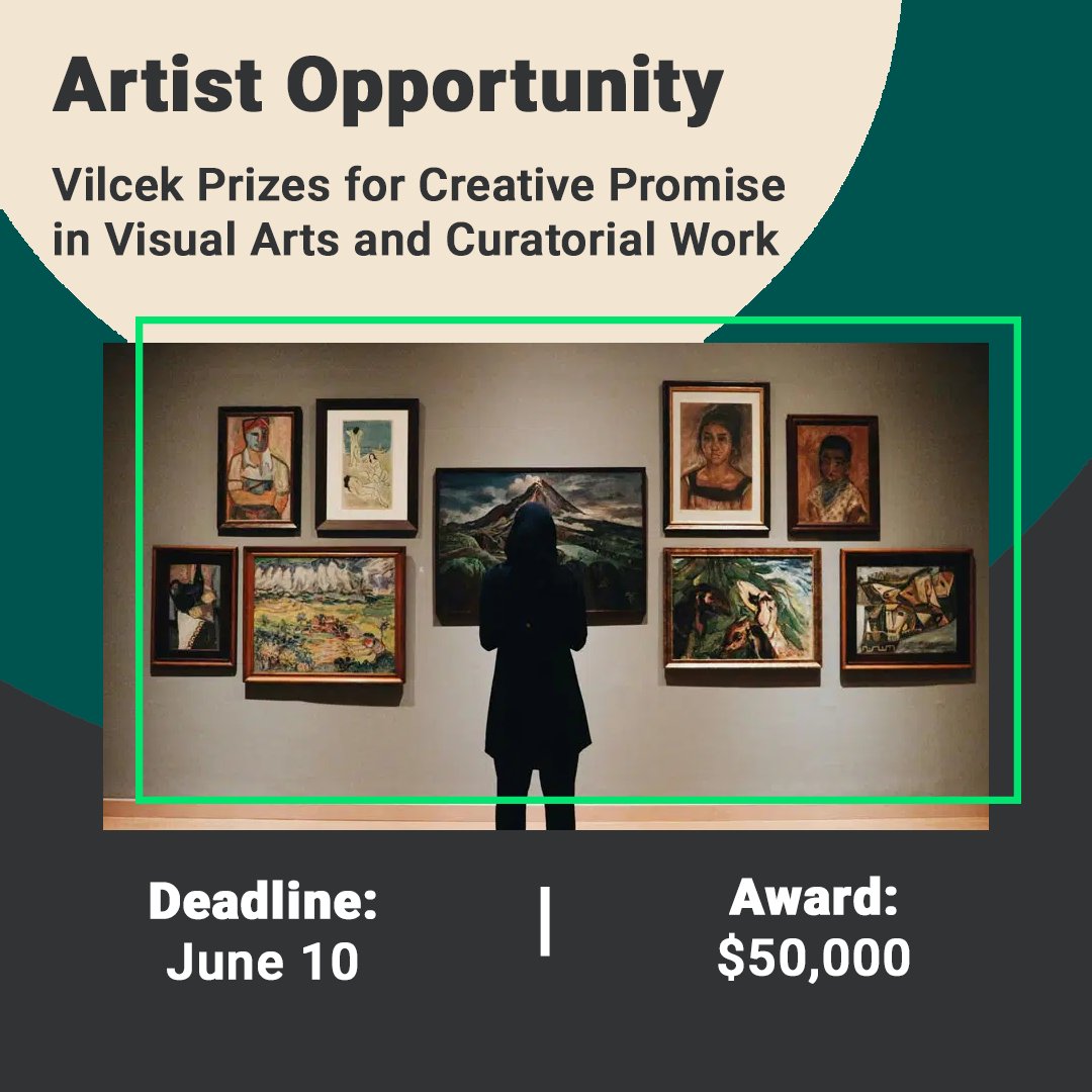 The @Vilcek Foundation will award three Vilcek Prizes for Creative Promise of $50,000 each to 3 young, immigrant visual artists and 3 young, immigrant curators who demonstrate outstanding early achievement in their field. app.thefield.org/home/grant/651…