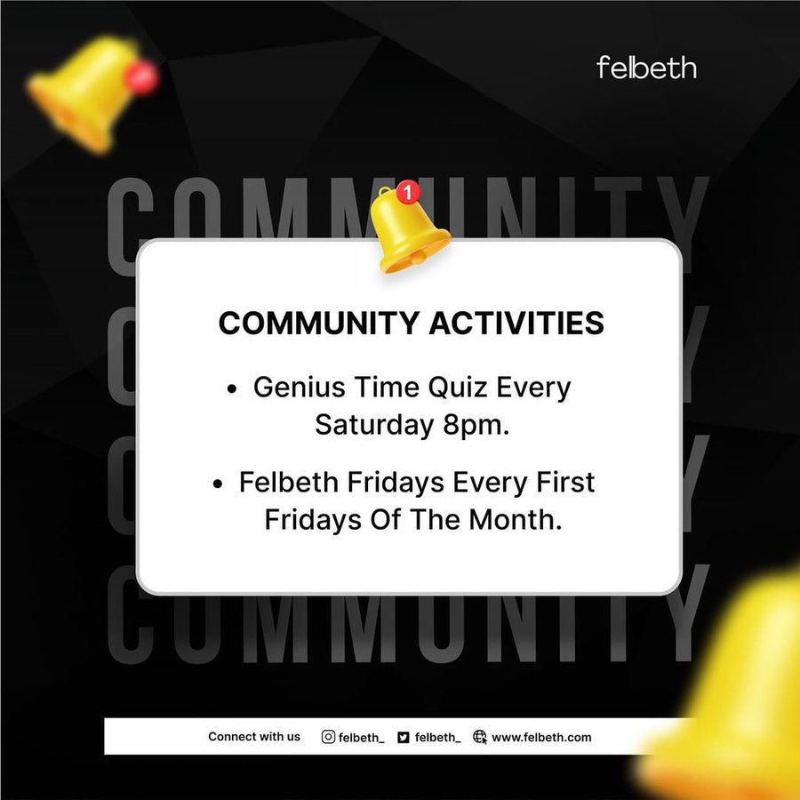 It's almost time to test our knowledge and battle with one another again! Get ready for an exciting Saturday quiz📝 tomorrow at 8 PM sharp!🥳🥳. Are you ready, everyone? Don't miss, this week! Let’s start Joining in👉 t.me/Felbeth7/1/312… #quiz #web3 #felbeth