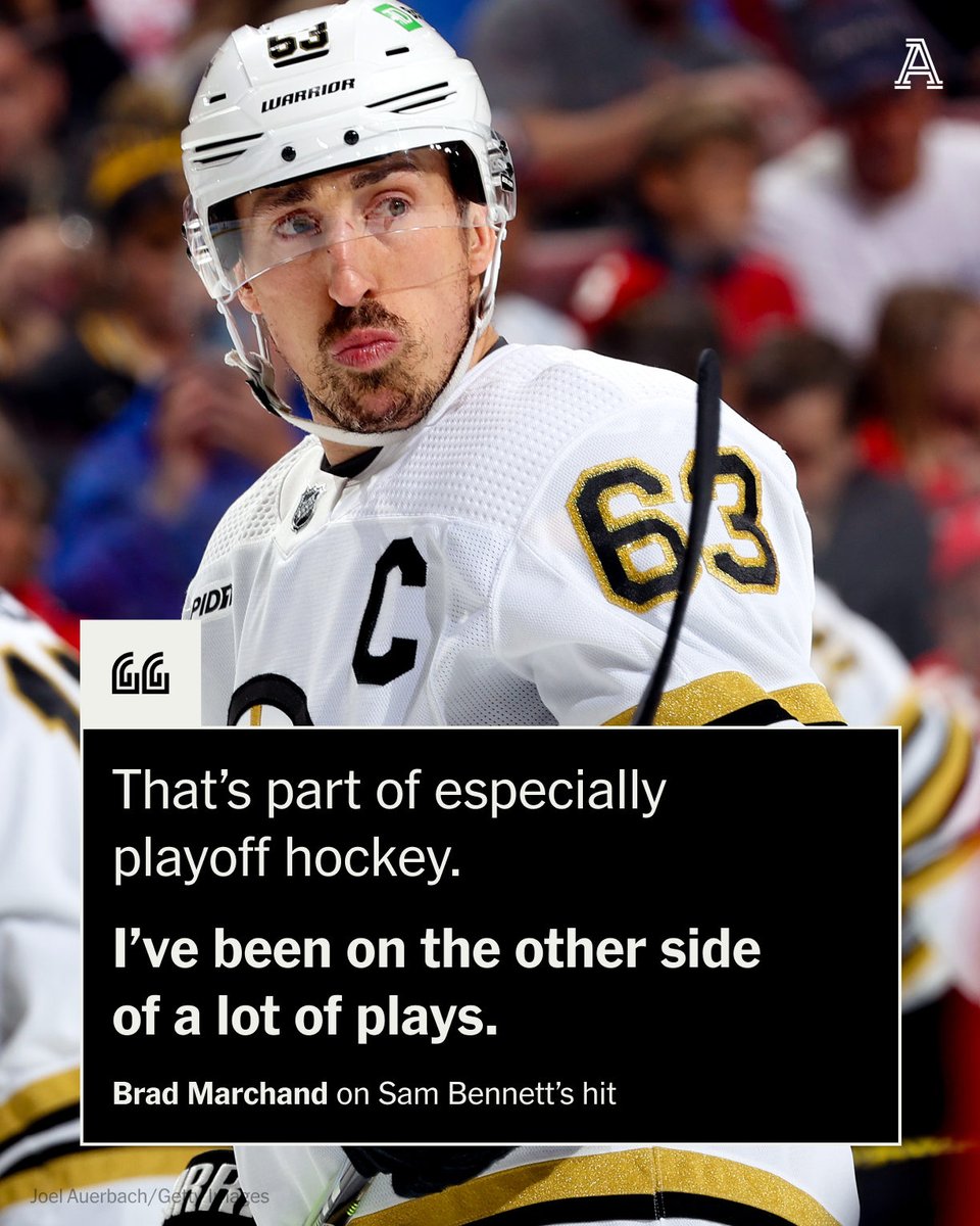 After missing Games 4 and 5 because of Sam Bennett's hit, Brad Marchand hopes to return to the ice Friday. There’s definitely bad blood between the Bruins and Panthers. But Marchand says it's 'part of the game and definitely part of playoff hockey.' nytimes.com/athletic/55001…