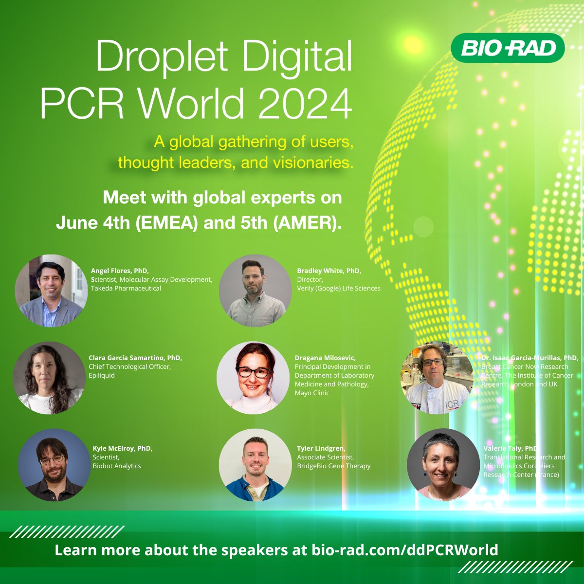 Join us June 4th-5th to witness expert speakers showcasing ddPCR across applications like molecular diagnostics, biopharmaceutical manufacturing, and public health wastewater surveillance.  Register now! ow.ly/4rX750RzY4f

#ddPCR #ddPCRWorld2024