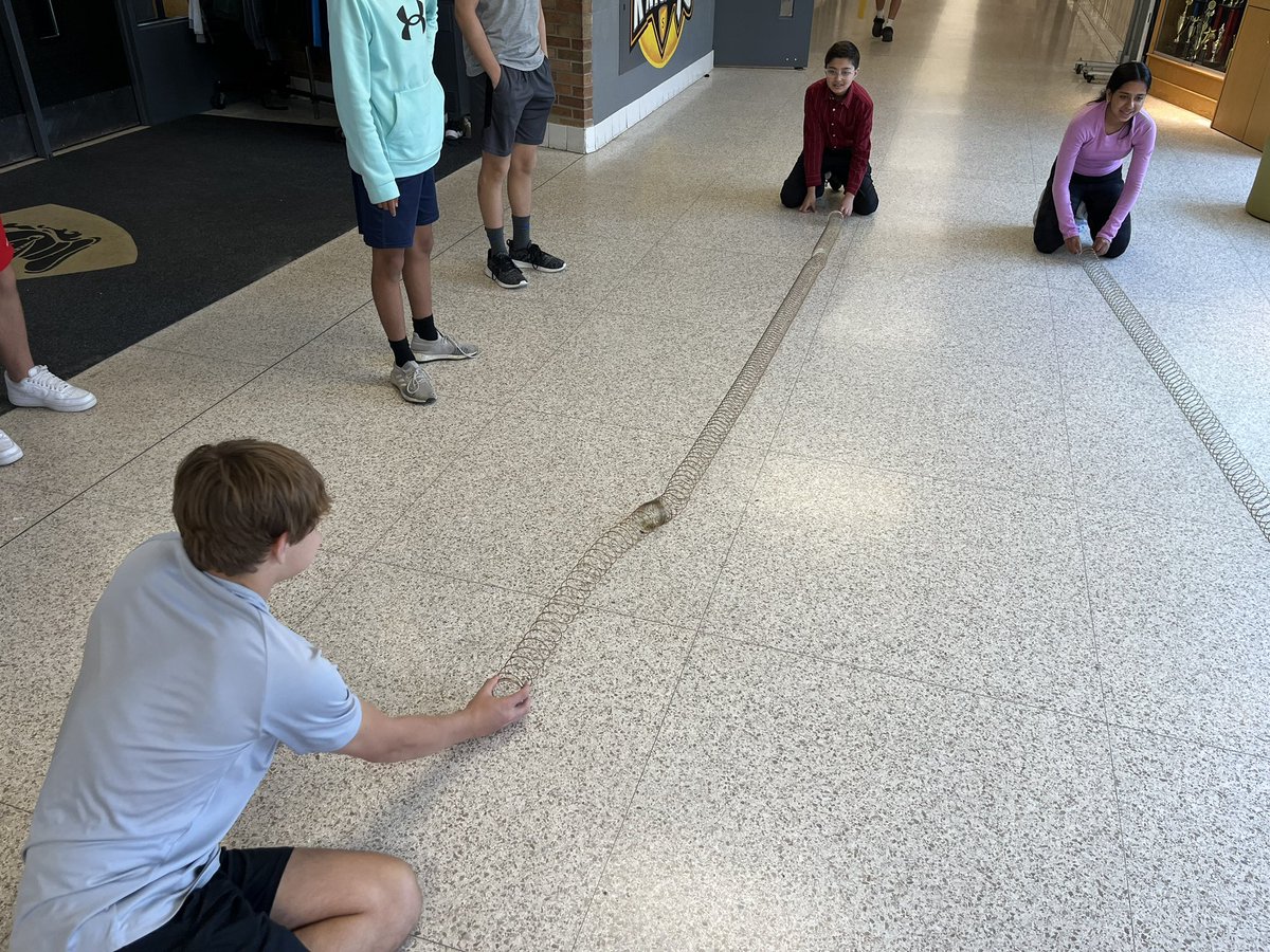 How can we model sound waves? Ss had fun using a metal spring to demonstrate compressions and rarefactions in a sound wave.  @SEPUP_UCB @LabAids @SmithKnights