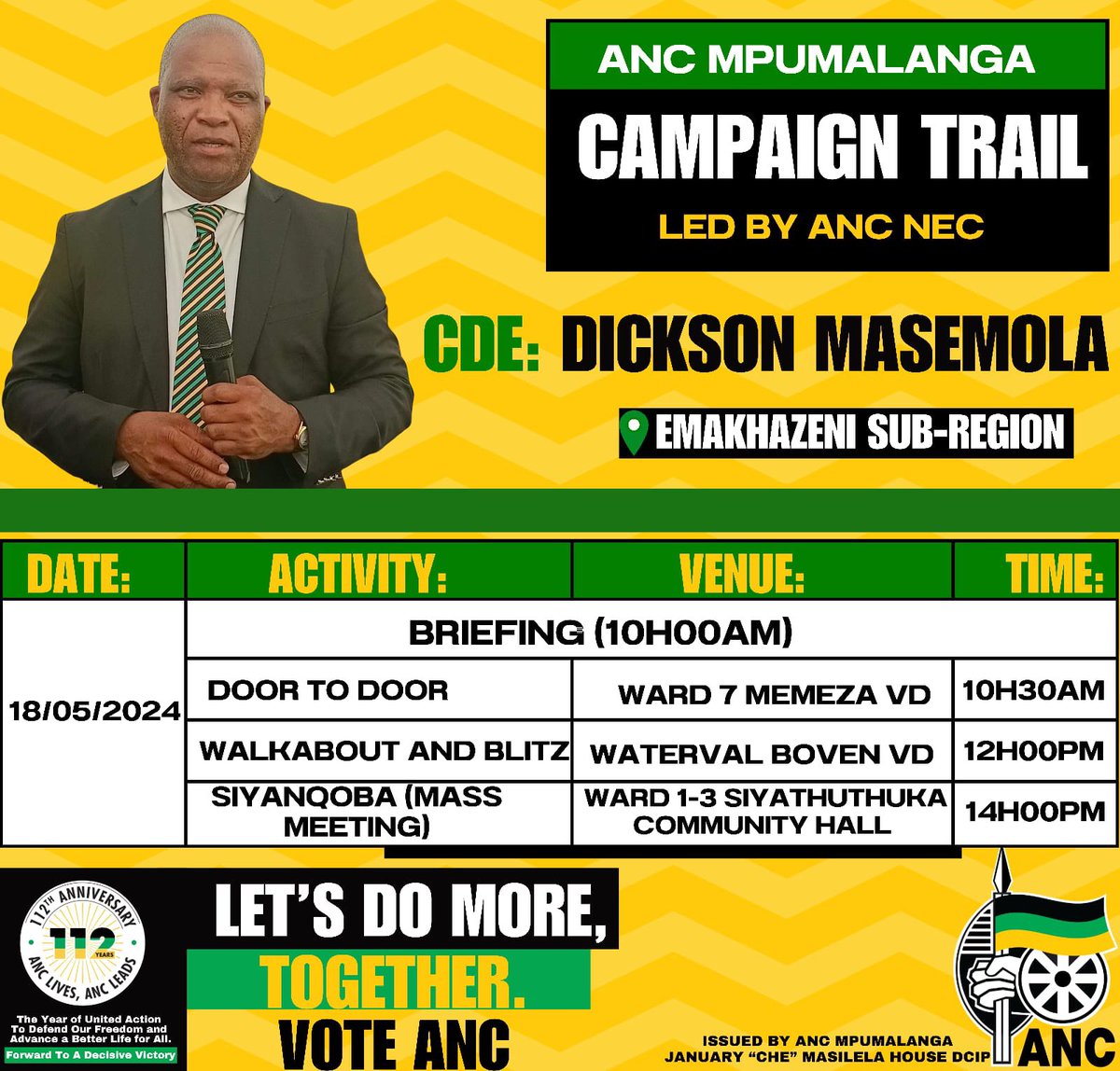 anc_mpumalanga's tweet photo. #VoteANC2024
#LetsDoMoreTogether https://t.co/sOx9cabv6i