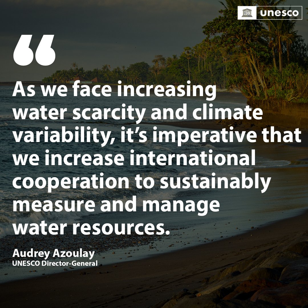 Water = Shared Prosperity

From 18-24 May, @UNESCO will mobilize the international community for sustainable water management at the #10thWorldWaterForum in Bali, Indonesia.

📰 Read the full press release: unes.co/pq1vw9 #WorldWaterForum