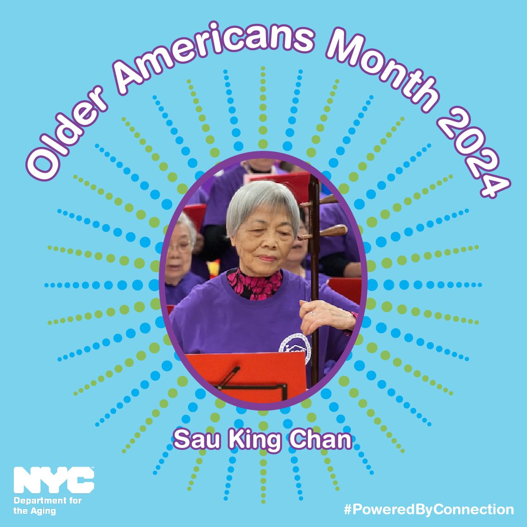 NYCAging's tweet photo. Meet our #OlderNewYorker of the Week, Sau King Chan! A music teacher from Hong Kong, Ms. Chan has been teaching Cantonese Opera to New York’s older adults for over 12 years, even making reassuring daily calls during the pandemic. Her passion is inspiring! https://t.co/sBf5zqANKB