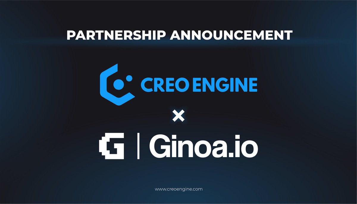 On today’s partnership news! Please welcome @ginoa_io , integrating soon to @CreoPlay_app $CREO X $GINOA - 𝐓𝐫𝐚𝐧𝐬𝐟𝐨𝐫𝐦𝐢𝐧𝐠 𝐍𝐅𝐓𝐬 𝐚𝐧𝐝 𝐭𝐡𝐞 𝐌𝐞𝐭𝐚𝐯𝐞𝐫𝐬𝐞. Standing at the forefront of AI-driven NFT valuation and Metaverse innovation, we are proud to partner