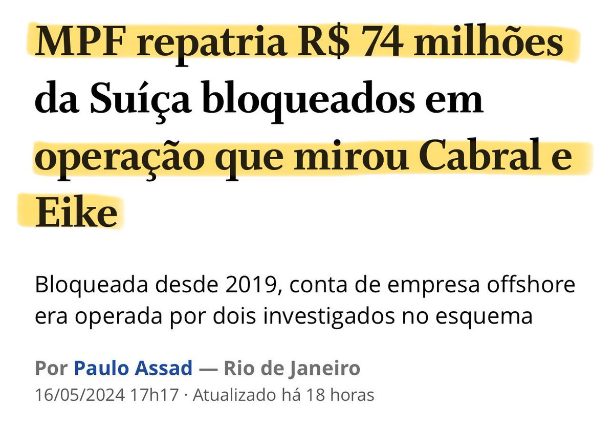 No Brasil, é normal o MPF repatriar dinheiro de esquema de desvio e lavagem de dinheiro, mas os envolvidos estarem livres leves e soltos. 🤡