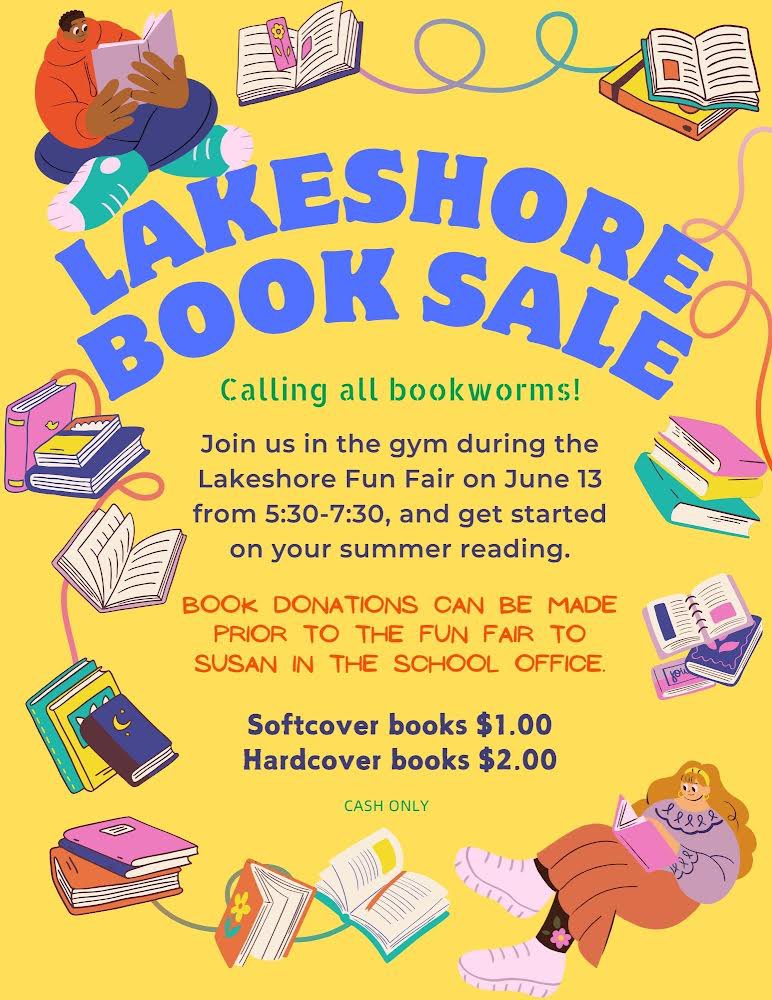 Our Lakeshore School Council is excited to share that our Spring Fun Fair will be held on June 13th, 5:30-7:30! Mark your calendars and get ready to have fun!  Volunteers are also welcomed! 💙🦁💛