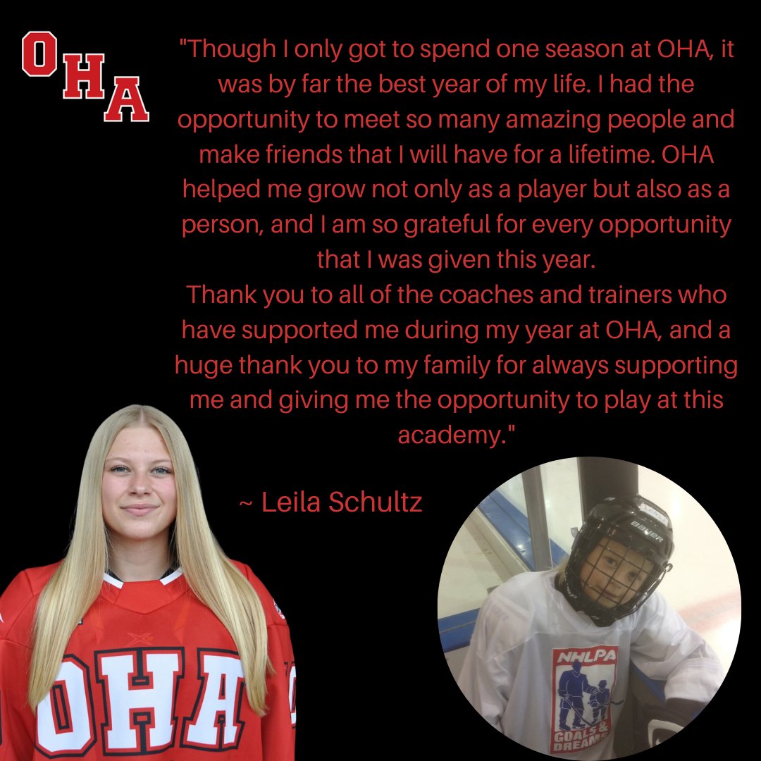 🎓 Graduation Spotlight! 🎓 Leila Schultz #55 - Forward🏒 ▪️U18 Female Prep ▪️1 year at OHA Post Graduation Plans: ▪️Attend the University of Arizona to continue her athletic career while pursing a degree in education. Congratulations, Leila! 👏🏽 #OkanaganHockey #Classof2024