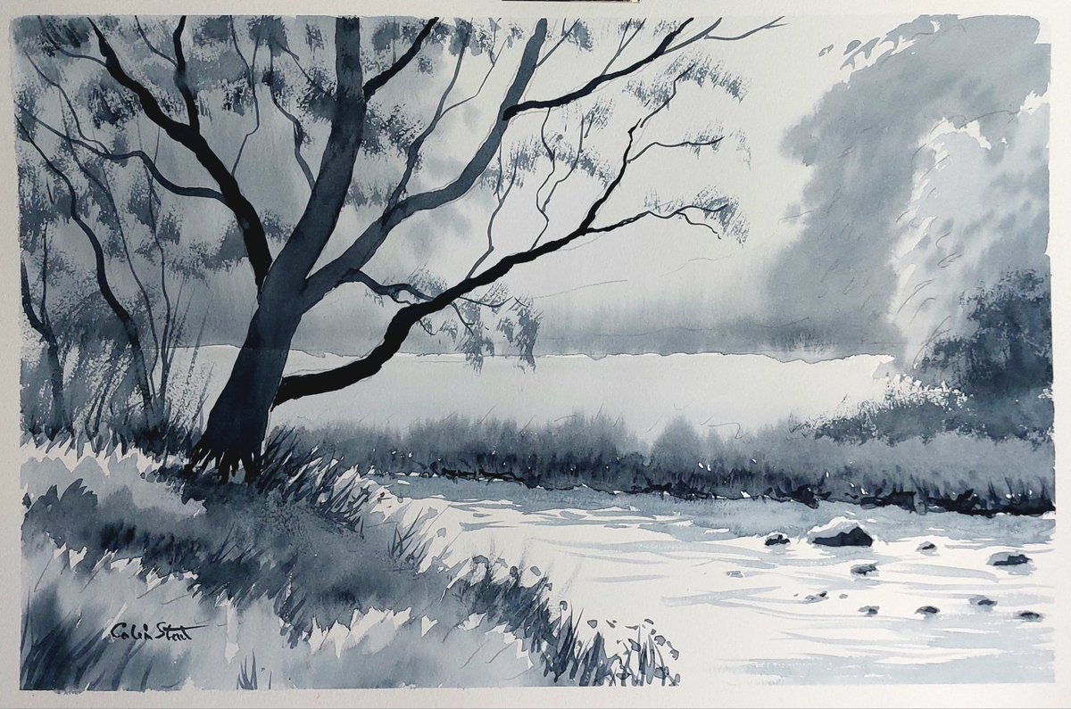 Watch how to paint this tone study now on my YouTube channel. Colin-Steed-Artist on YouTube. 
Link: youtu.be/x0Rkv6Iob_o?si… 

This was painted as a demonstration during my visit to West Mersea Art Group. 
#colinsteedart1 #colinsteedartist #watercolors #wartercolorpainting #art