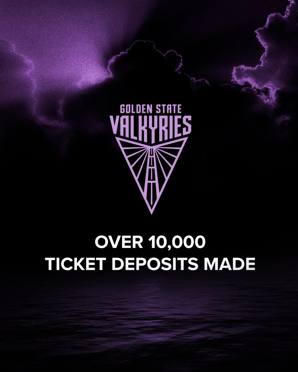 10,000 ticket deposits and counting! 

Less than a week after announcing the GOLDEN STATE VALKYRIES, we have received over 2,500 deposits and have surpassed 10,000 deposits. 

Join our ascent » valkyries.com