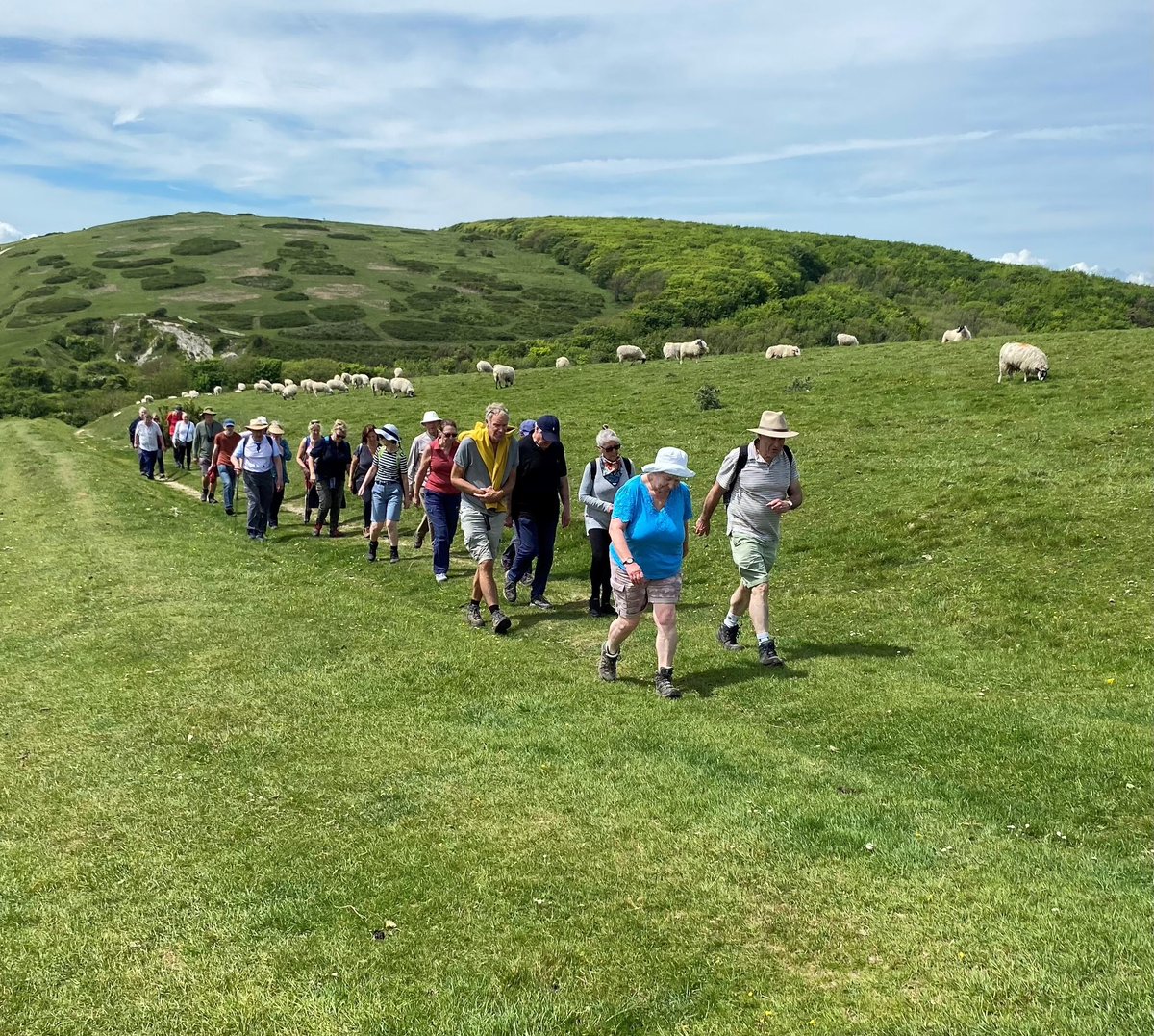 Today’s ‘Part of the Warrior Trail’ walk around @ntisleofwight’s Mottistone with @IoWBobSeely.🌿🥾 Taking in the countryside where the original War Horse named ‘Warrior’ spent his days with owner General Jack Seely.🐎 Thanks to those who attended & to @iowbobseely for hosting!