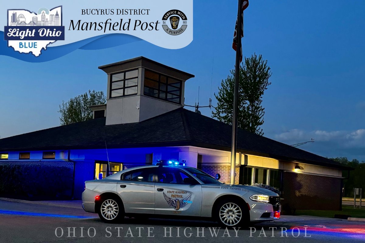 This week, Patrol posts across the state are displaying blue lights to honor those who have made the ultimate sacrifice & support those continuing to serve as part of #LightOhioBlue2024. Here's some photos from the Bucyrus District.