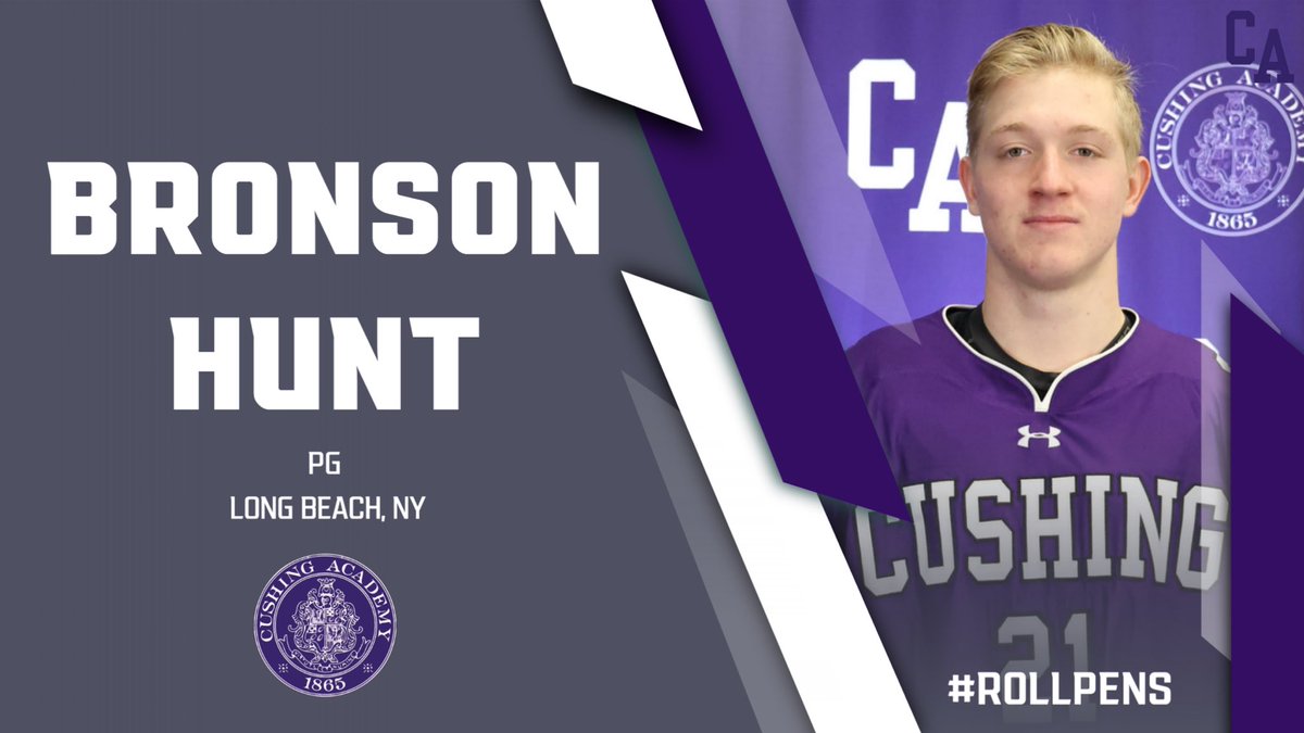 🔦#SeniorSpotlight Thank you Bronson Hunt! Bronson came in as a PG this year and made an immediate impact racking up 10 goals and 27 assists. He was All NEPSAC Honorable Mention. His favorite Cushing memory was the atmosphere at Iorio. Good luck in junior hockey! #RollPens 🐧