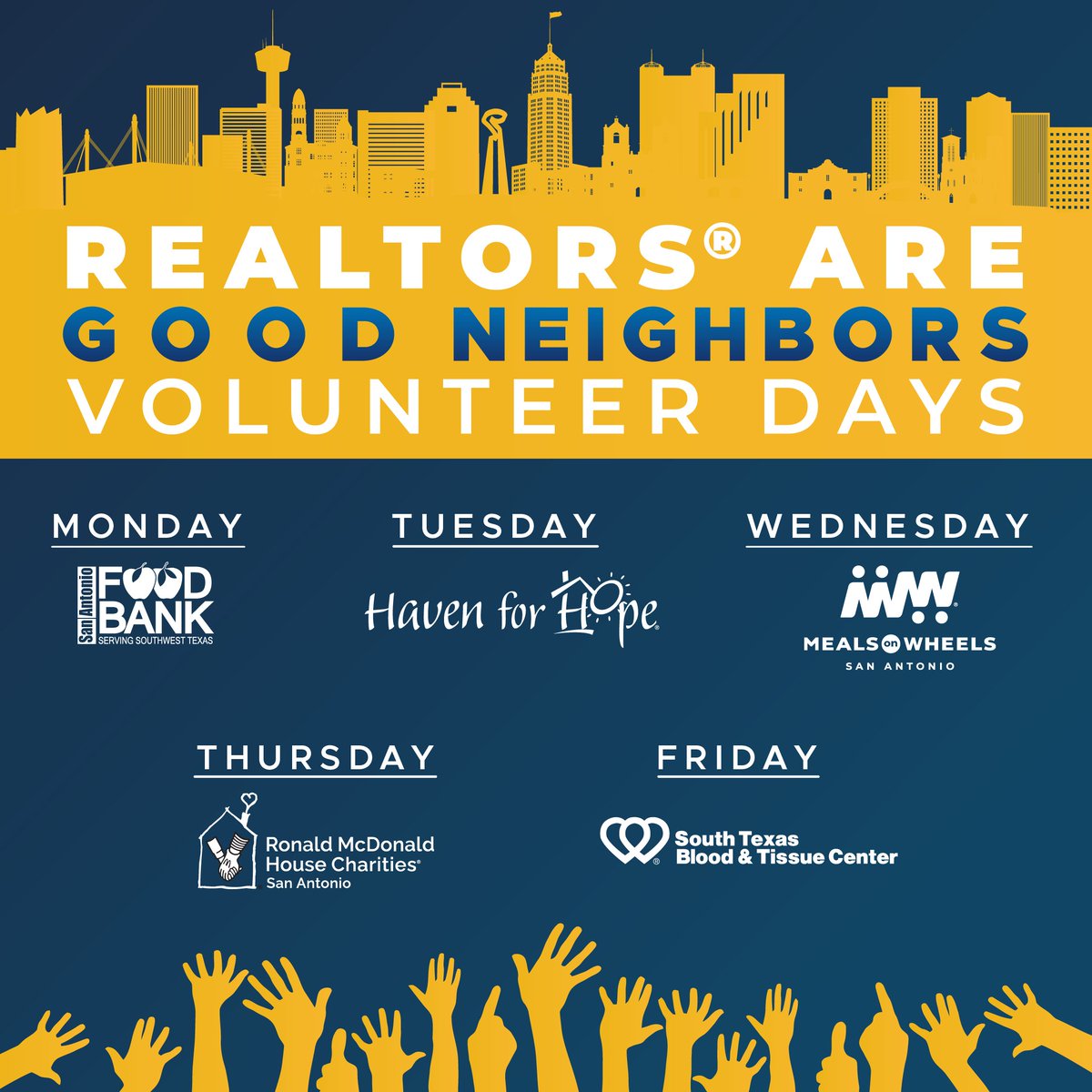 🏡✨ REALTORS® it’s time to make a difference! Join us for 'REALTORS® Are Good Neighbors' from June 3-7.

Sign up now and be part of something great! 💪❤️ 

Link: bit.ly/3Uu4ose

#GoodNeighbors #CommunityFirst #RealtorsCare #JoinUs