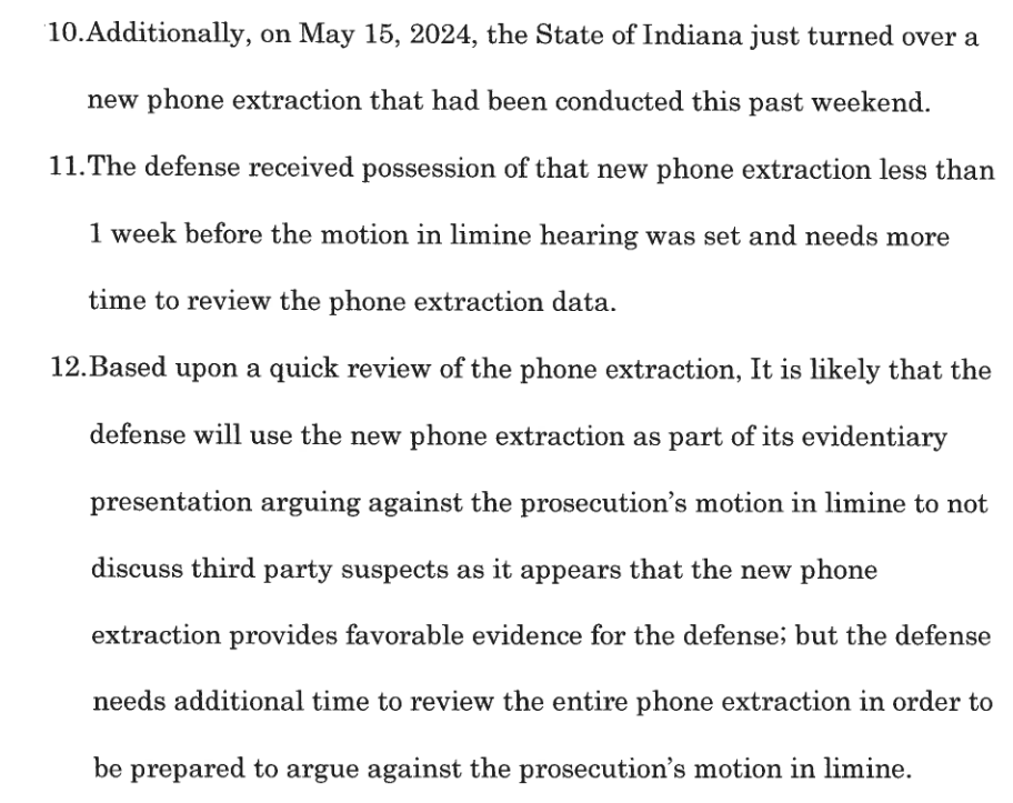 Okay, let me get this straight—from the new motion to continue the #Delphi hearings next week:

Two days *after* jury selection was to have begun, seven plus years into the 'investigation,' NM turns over the data of a new 'phone extraction.'

What?!!?