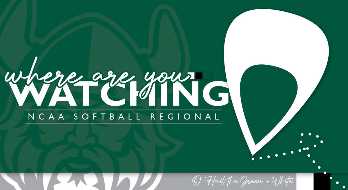 Viking Fans get your 𝗚𝗿𝗲𝗲𝗻 & 𝗪𝗵𝗶𝘁𝗲 ready and let us know where you are cheering on @CSU_Softball in tonight’s NCAA Regional! 🥎 at Oklahoma 🕐 8:00 pm {EST} 📺 ESPNU #GoVikes