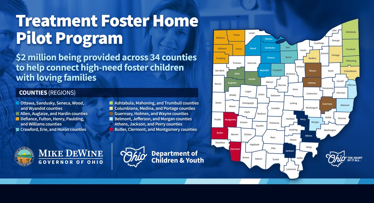 Today we announced the launch of our new Treatment Foster Home Pilot Program in 34 Ohio counties. This program will connect more of our foster children with caring families who are equipped to support their needs and help them reach their God-given potential.