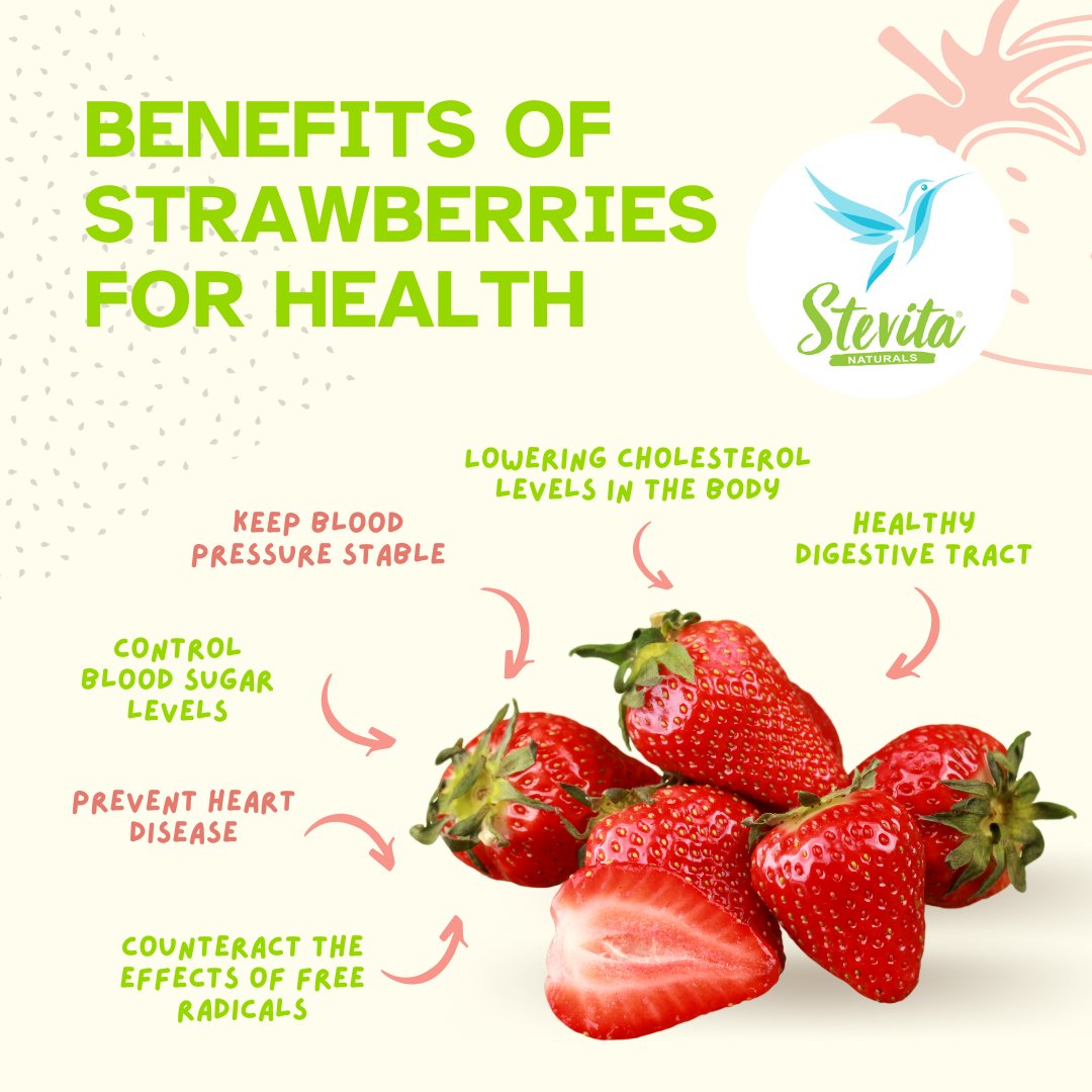 May is #NationalStrawberryMonth. Strawberries are an excellent source of vitamin C and are rich in antioxidants. Add a dash of #stevia to a bowl of strawberries for a healthy, guilt-free snack.

#sugarfree #keto #healthyfoods #fruit