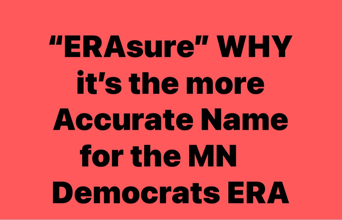 🧵A Thread ⬇️⬇️⬇️
Including Amendments and other information clearly showing this “so-called” ERA the @MinnesotaDFL is proposing is NOT actually “Equal Rights for ALL” and in-fact is very problematic for #EqualRights!
#SaveMN #ERA
#NOTyourGrandmasERA