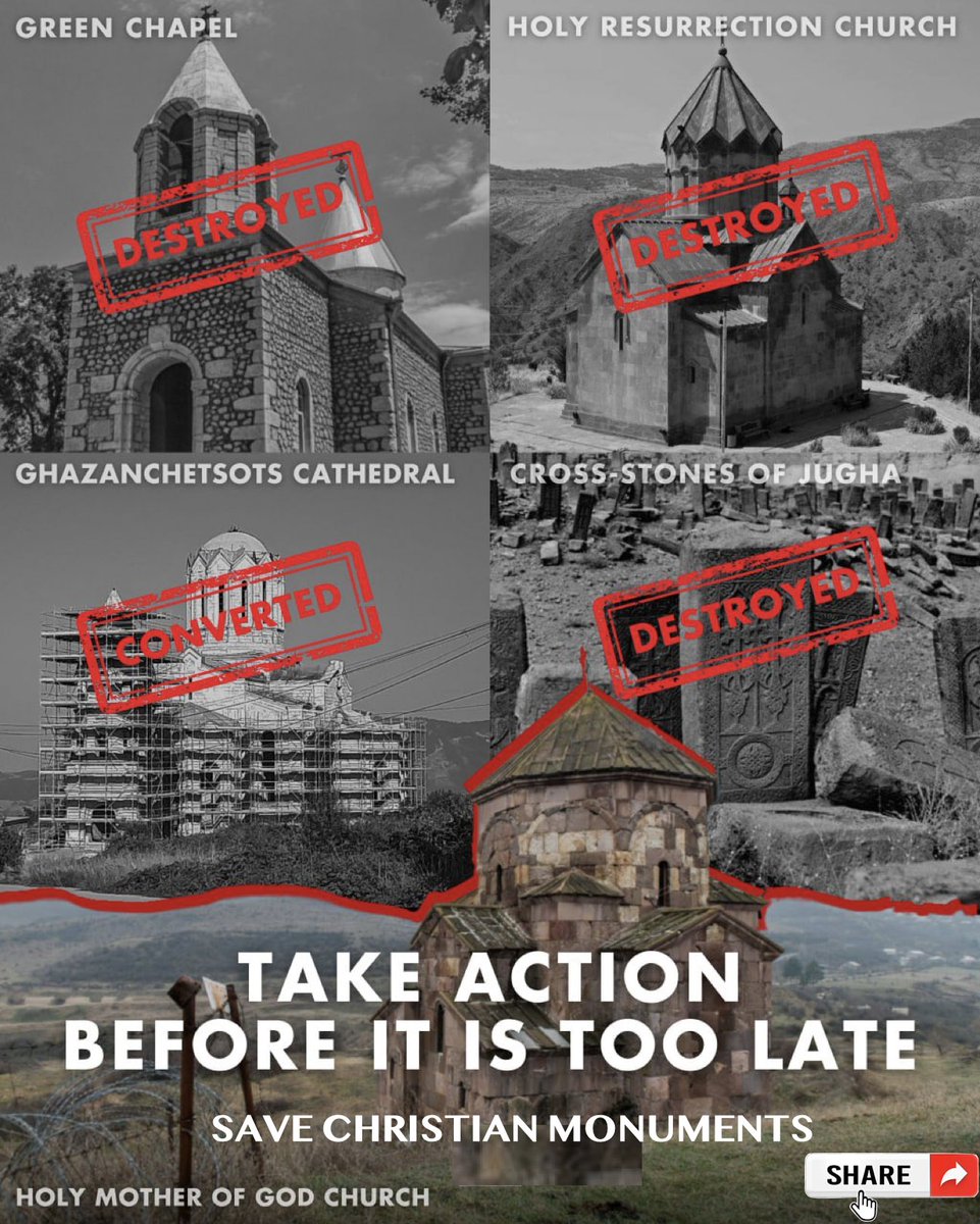 After ethnically cleansing over 120,000 Christians from their homeland of Artsakh, Azerbaijan has been destroying and converting Armenian churches dating back to the 4th century. Azerbaijan has targeted the Church of the Holy Mother of God. This means that soon this church will