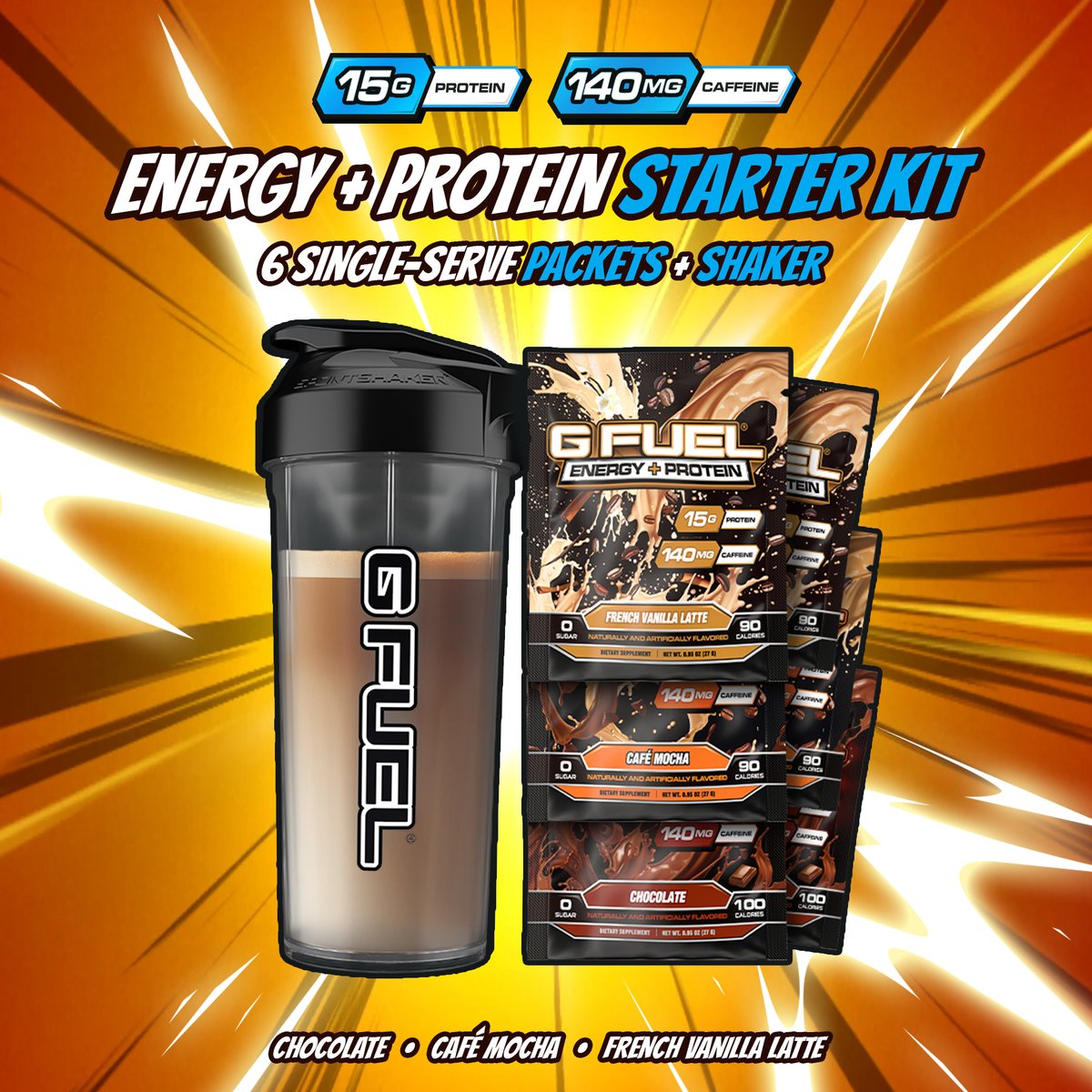 🤎💬 𝗥𝗧 + 𝗖𝗢𝗠𝗠𝗘𝗡𝗧 'PROTEIN' to win a BRAND-NEW #GFUEL ENERGY + PROTEIN STARTER KIT! 💪 2 winners picked on Monday to celebrate the launch! 🛒 𝗚𝗘𝗧 𝗬𝗢𝗨𝗥𝗦: GFUEL.com/collections/en…