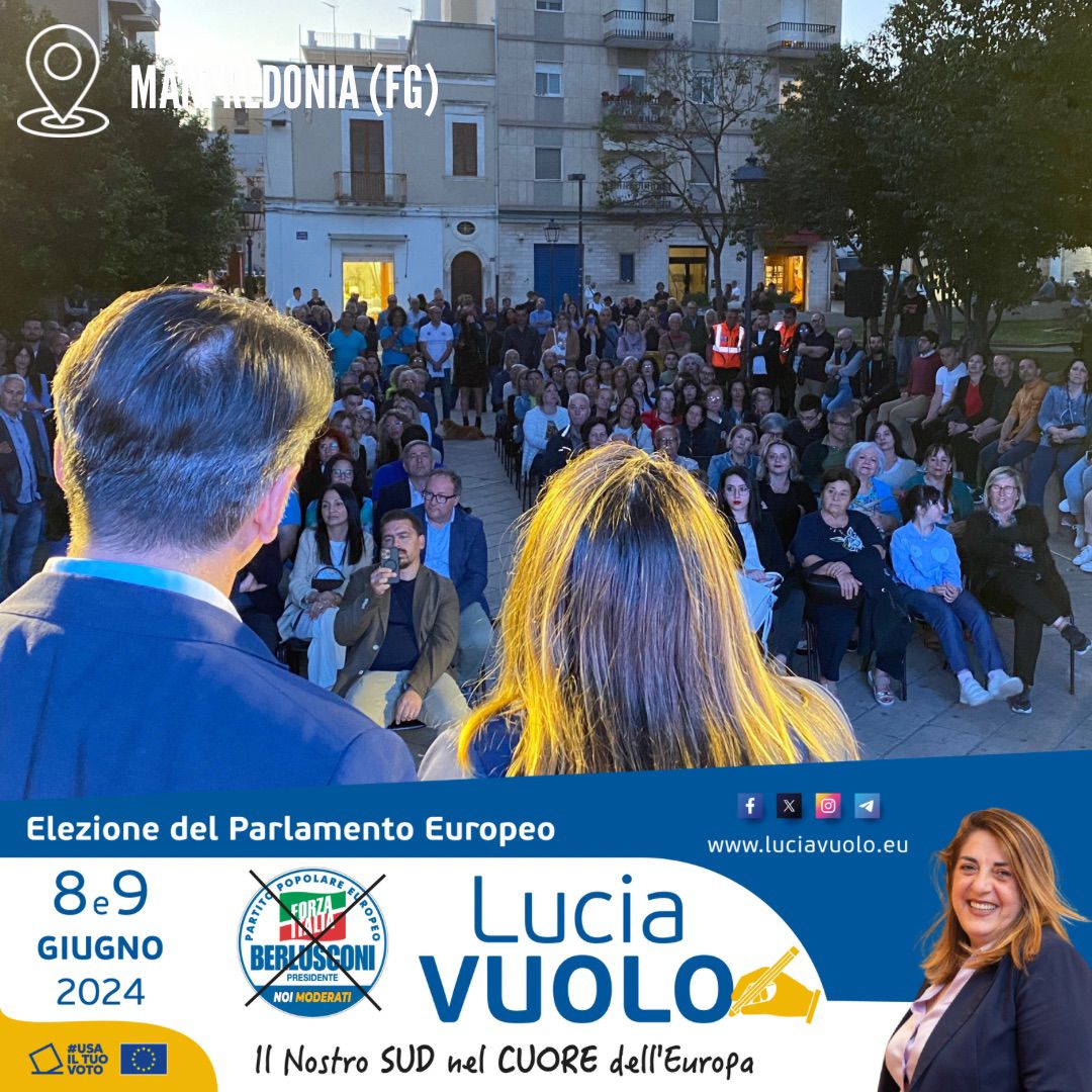 #Puglia: ho lavorato tanto per il #SUD e paesi come #manfredonia Raccontare quello che ho fatto in #Europa è davvero emozionante, grazie per gli applausi dei tantissimi presenti. #VUOLO #scriviVUOLO #votaVUOLO #ElezioniEuropee2024 #DonneInEuropa