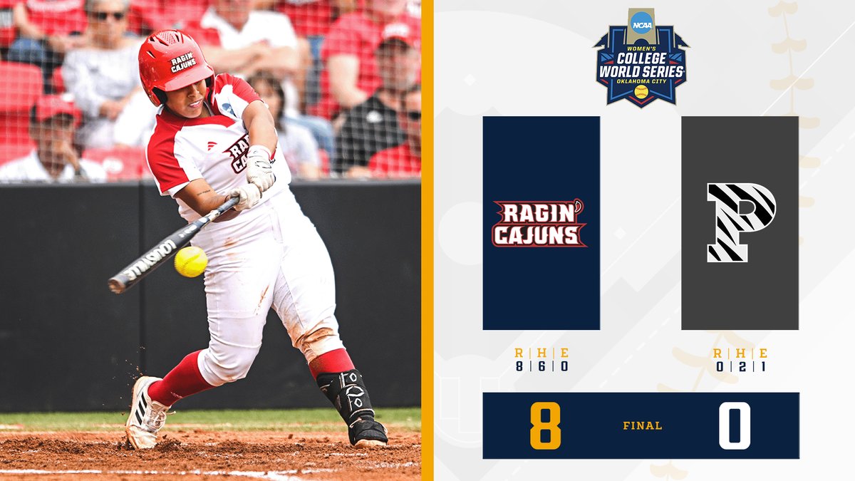 𝗖𝗔𝗝𝗨𝗡𝗦 𝗥𝗢𝗟𝗟 𝗢𝗡. @RaginCajunsSB is on to the winner’s bracket after shutting out Princeton in five innings to open NCAA Regionals action at Lamson Park. #SunBeltSB ☀️🥎