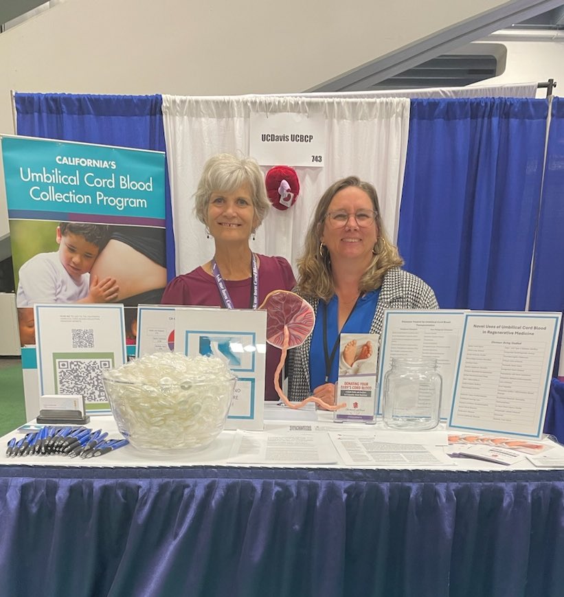 @MarcieFinney Our Umbilical Cord Blood Collection Program @ucbcp Director Dr. Suzanne Pontow and Cleveland Cord Blood Bank Director Marcie Finney representing at #ACOG2024!  Please stop by to say hi and learn about #cordblood for clinical and research use!