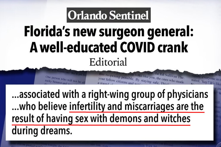 @RepRosendale Handpicked by RON DESANTIS, Florida State Surgeon General Joseph A. Ladapo says that vaccines are overrated, masks spread disease and sex with demons causes miscarriage. He makes more than Dr. Fauci.