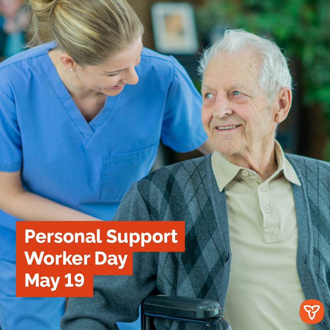 May 19 is #PersonalSupportWorkerDay! Join us in celebrating the personal support workers (PSWs) who play an integral part of our health care system, by providing the utmost care and support to their patients. #PSWs, we thank you!