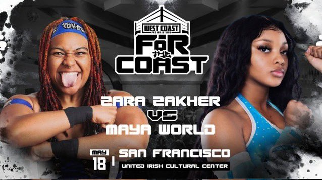 TOMORROW!!! THIS SHOW IS ALMOST SOLD OUT!!! come see me make my West Coast Pro Debut vs @zarazakher 🔥🔥 FRONT ROW SOLD OUT All Ages Welcome (Bar 21+ w/ ID) Saturday, May 18 2024 United Irish Cultural Center San Francisco, CA 🎫 :westcoastpro.eventbrite.com