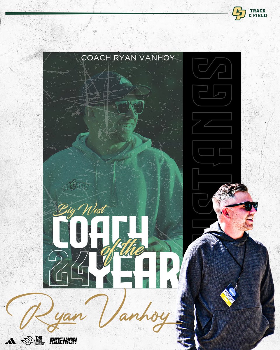 The boss receives the praise he deserves 👏 Congrats to Director of Track & Field & Cross Country Ryan Vanhoy on being named the Big West Men’s and Women’s Coach of the Year!! He is the first coach to earn both awards outright since 2009! #RideHigh🐎