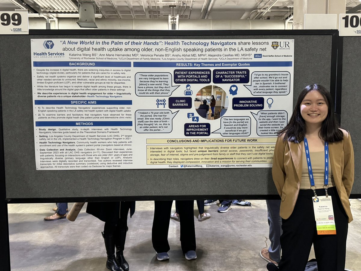Annie Hernández, MD, MPH (@annmhdz) on Twitter photo Thrilled to see this photo of <a href="/KatarinaWang_/">Katarina Wang</a> sharing her work with Dr. Alejandra Casillas on lessons from health tech navigators in the LA safety net @SGIM. So proud of her hard work and dedication. Thrilled to see this photo of <a href="/KatarinaWang_/">Katarina Wang</a> sharing her work with Dr. Alejandra Casillas on lessons from health tech navigators in the LA safety net @SGIM. So proud of her hard work and dedication.
