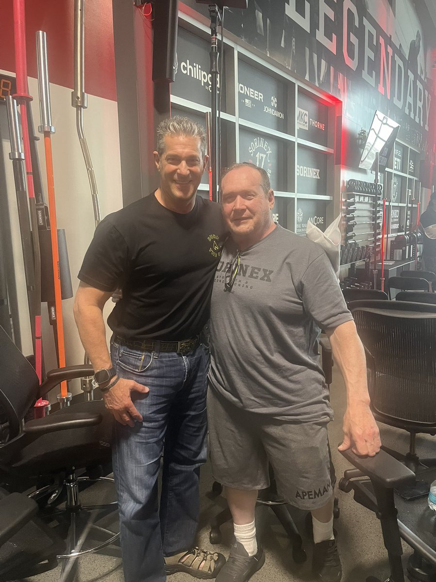 Today I am at Summer Strong at Sorinex. One of the guest speakers is Ed Coan who arguably is the greatest powerlifters of all time. He was world champion and held world bench press, squat and deadlift records in the 165, 181, 198, 220 and 242lb classes.  A living legend. Look up