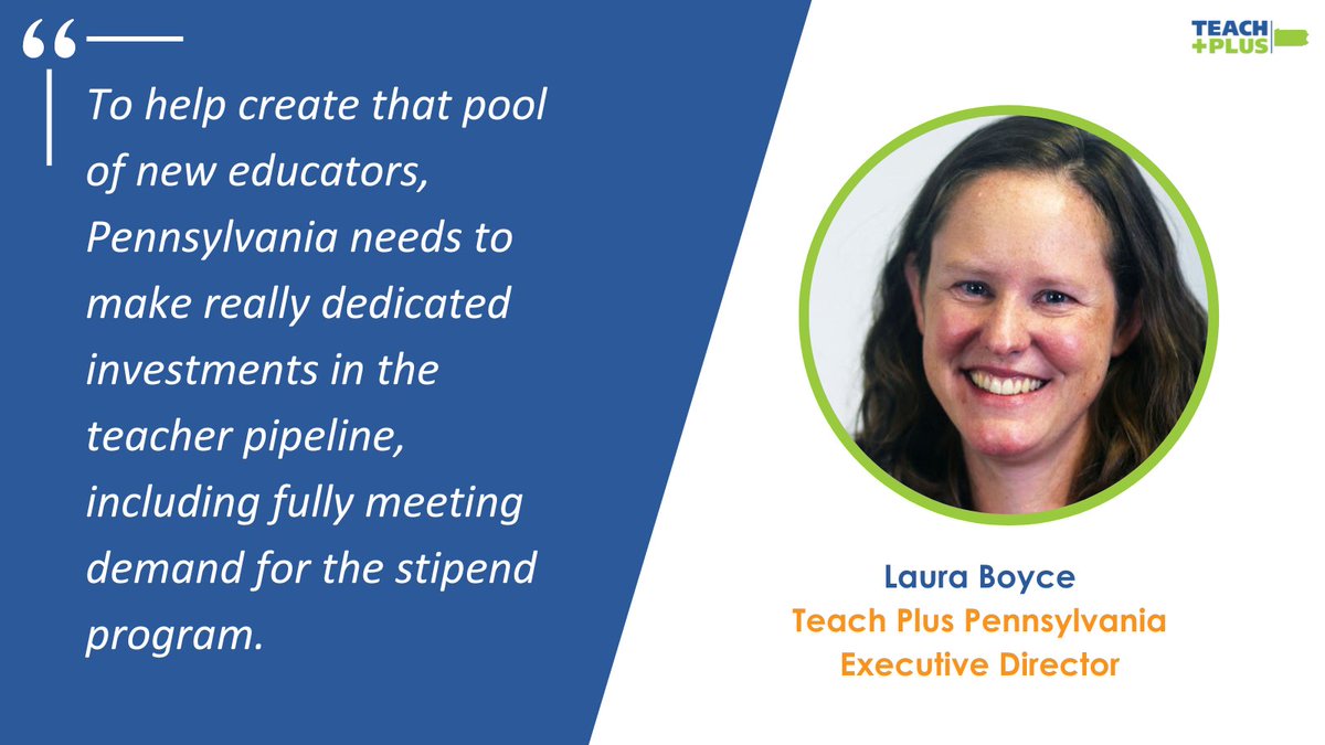 Laura Boyce was quoted in two Philadelphia Inquirer articles about student teacher stipends and a recent report on teacher shortages from Teach Plus and #PANeedsTeachers. Click Here to read the full article: inquirer.com/education/penn…