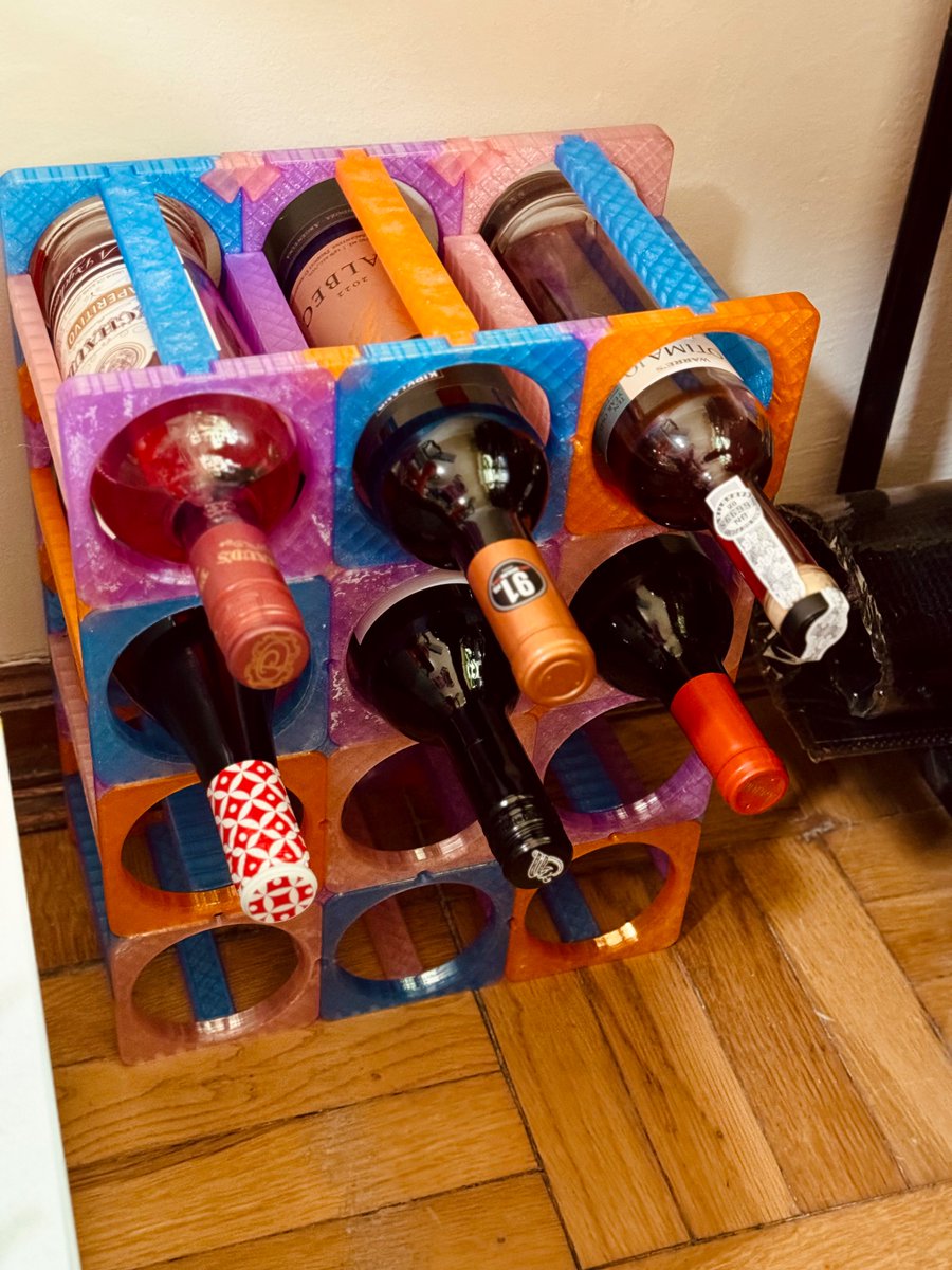 they said it couldn't be done. they said i'd never be able to assemble a cute expandable wine rack with 3D printed translucent tiles. but i finally proved them all wrong