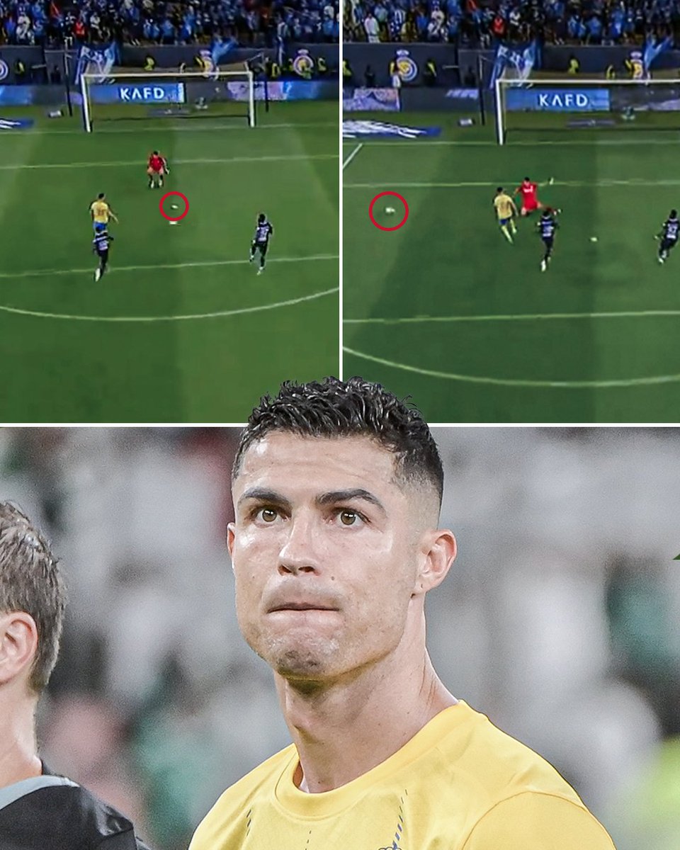 Cristiano Ronaldo had the chance one-on-one with the goalkeeper to put Al Nassr up 2-0 over league leaders Al Hilal but mishit his shot wide 😮