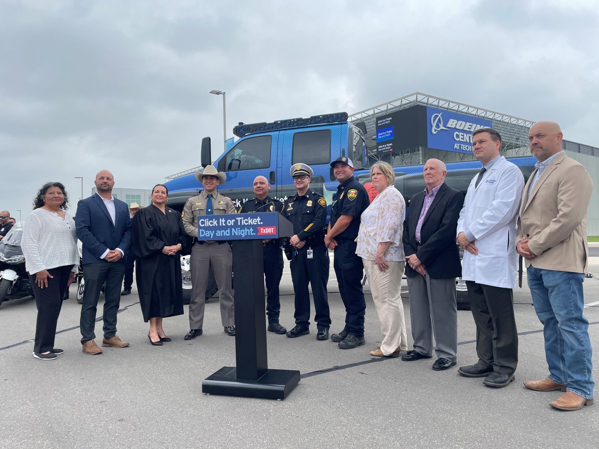Seat belts save lives. Trauma medical director, Dr. Mark Muir, said two patients he recently treated at University Hospital are alive because they were wearing seat belts. He joined other leaders in highlighting the importance of buckling up at a #TxDOT #ClickItorTicket event.